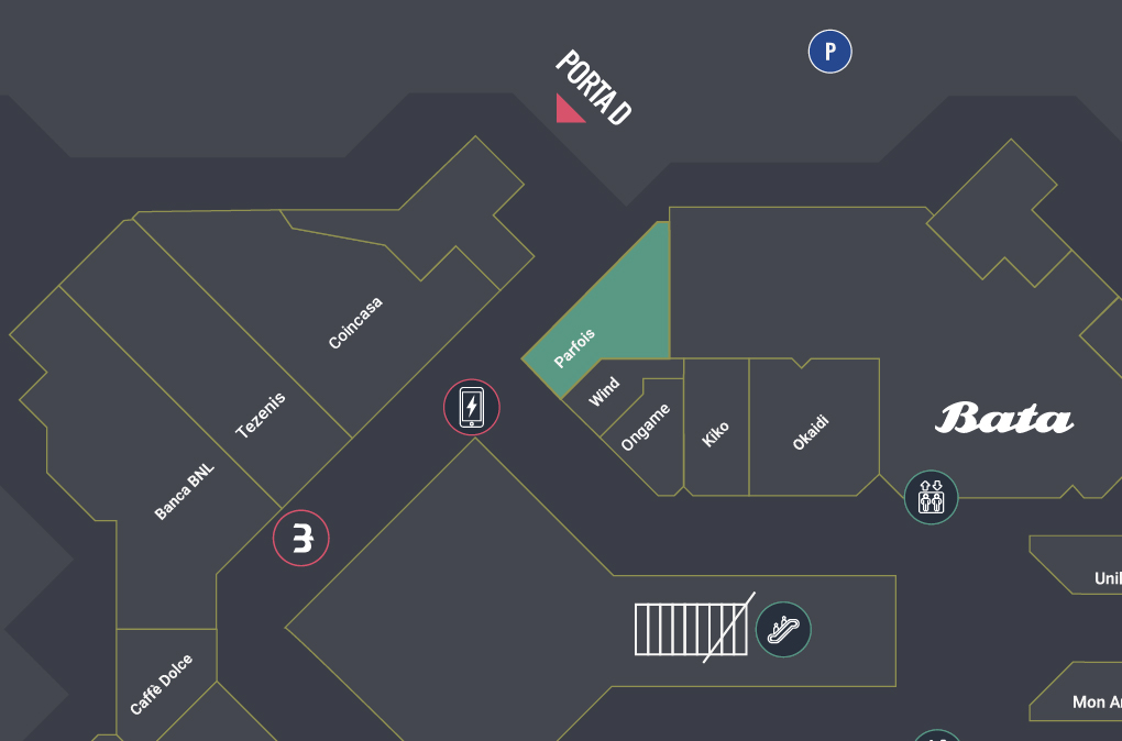 immagine mappa della posizione nel centro commerciale